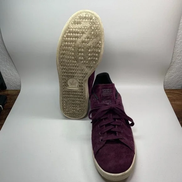 Adidas Stan Smith Maroon Off White Sneaker Men 10 - Picture 7 of 9